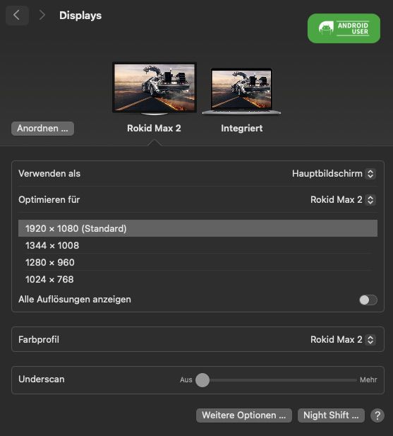 Rokid Max 2 - Arbeiten am Mac