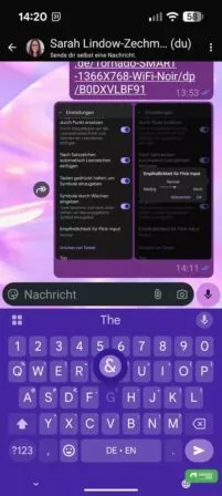 Gboard Wischgeste aktiv