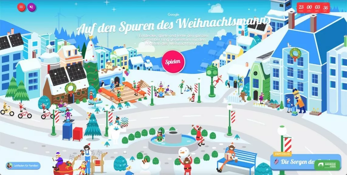 Adventskalender Google Santa Tracker ist online