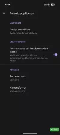 Neue Einstellung in der Telefon App von Google