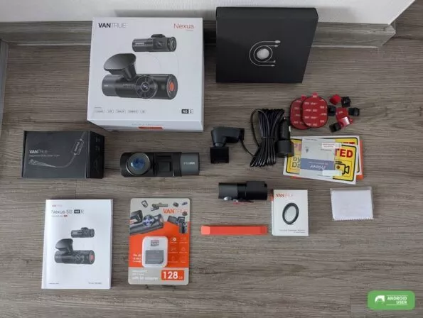 Verpackungsinhalt der Vantrue N5S Dashcam