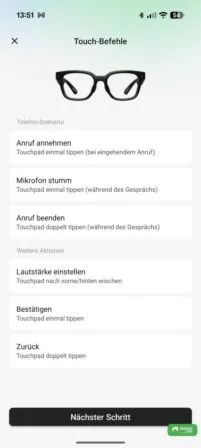 Touchbefehle für die Rokid Ai Smart Glasses