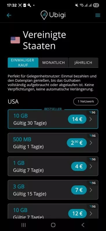Ubigi eSIM Android App
