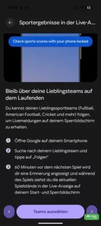 Suchergebnisse in der Live Anzeige mit Android 16 QPR3