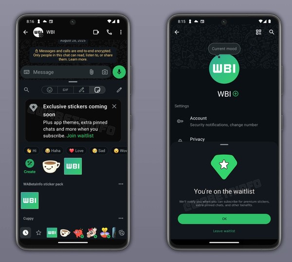 WhatsApp Premium Warteliste
