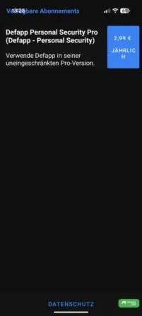 Die Push Mitteilungen sind nur in der Pro Version der Defapp nutzbar