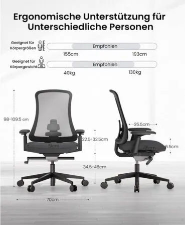Die Abmessungen des ProtoArc Flexer Pro