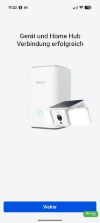 Die Reolink Solar Floodlight Cam Überwachungskamera ist startklar und mit dem Reolink Home Hub verbunden
