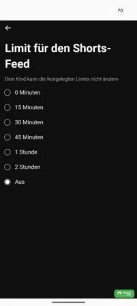 YouTube Shorts lassen sich bei über Family Link verwalteten Konten deaktivieren
