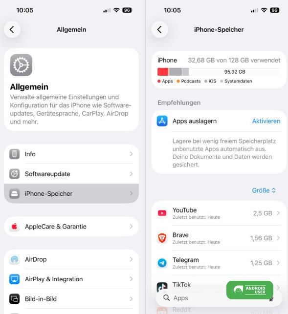 iOs Speicher bereinigen