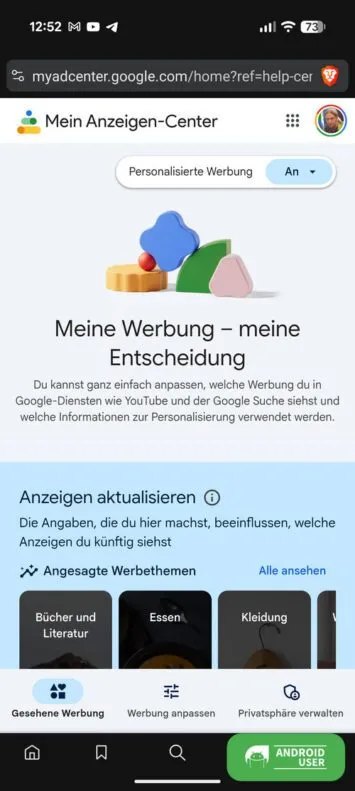 Mein Anzeigen-Center