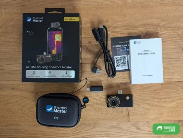 Lieferumfang der Thermal Master P3 Wärmebildkamera