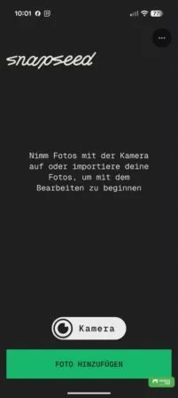 Snapseed mit neuer Kamera