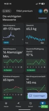 Tab Gesundheit in der Google Health App