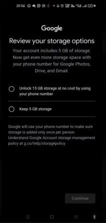 Google Account ohne Telefonnummer nur noch 5 GB Gratisspeicher