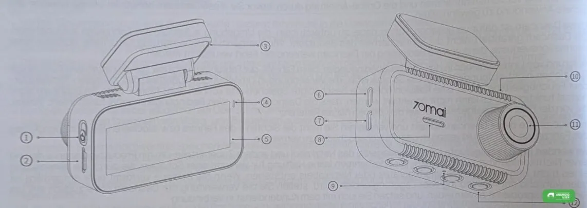 Produktübersicht der 70mai Dashcam A810 Lite