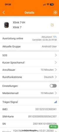 Das verbundene Gerät mit allen Informationen