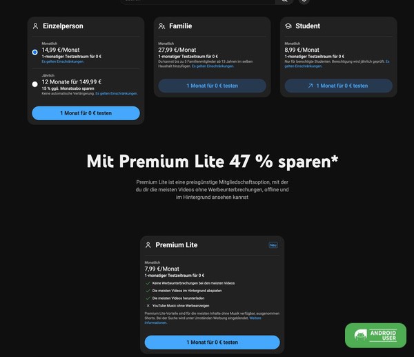 YouTube Premium Preiserhöhung in Deutschland