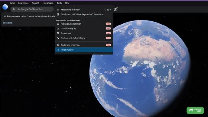 Der Google Earth Flugsimulator ist im Web verfügbar