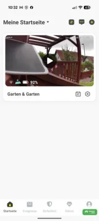 Ein Standbild der letzten Aufnahme der Baseus X1 Pro Überwachungskamera in der App