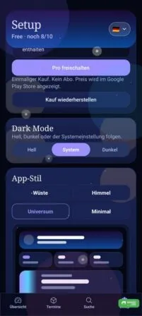 Einstellen des Themes